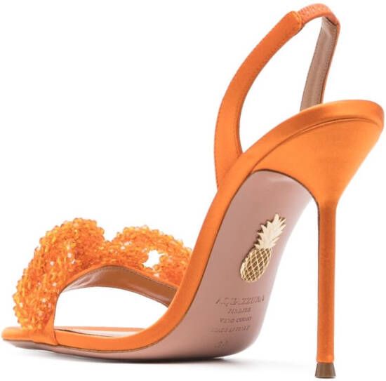 Aquazzura Chain Of Love 115mm slingback sandals Orange