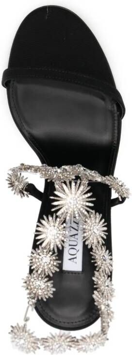 Aquazzura Comet 105mm crystal-embellished sandals Black