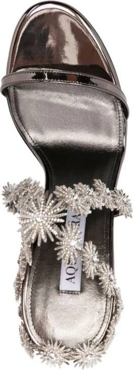 Aquazzura Comet 115mm crystal-embellished sandals Grey