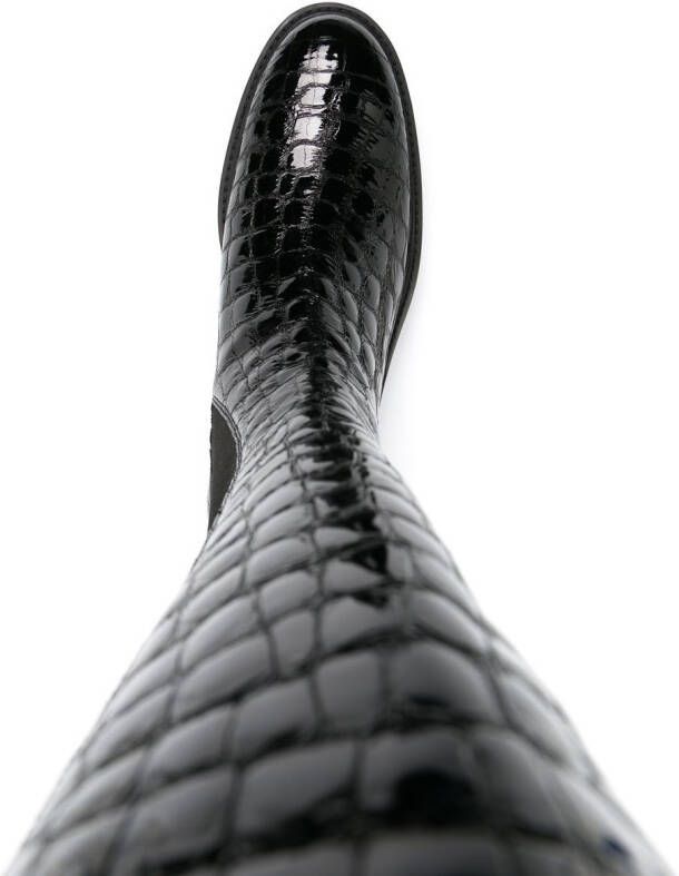 Aquazzura Crosby 50mm knee-high Chelsea boots Black