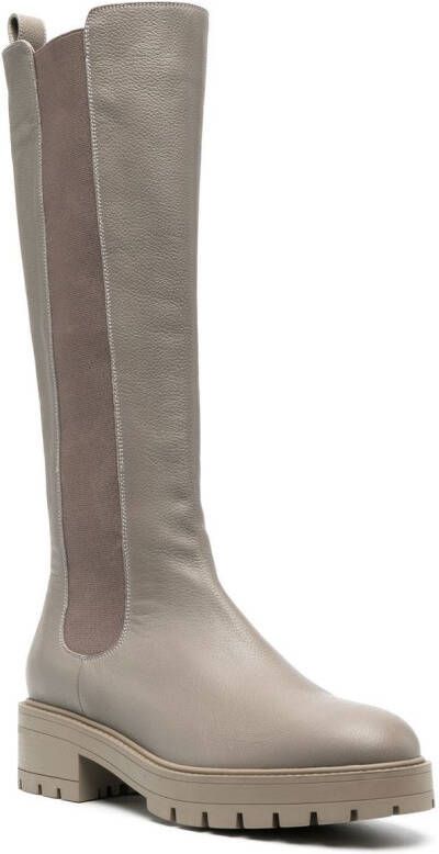 Aquazzura Crosby 50mm knee-high Chelsea boots Grey