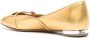 Aquazzura crystal-buckle leather ballerina shoes Gold - Thumbnail 3