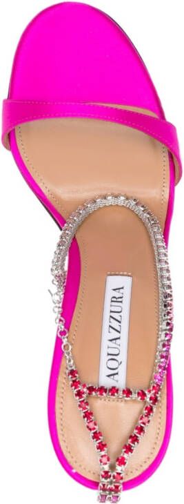Aquazzura crystal-embellished 120mm sandals Pink