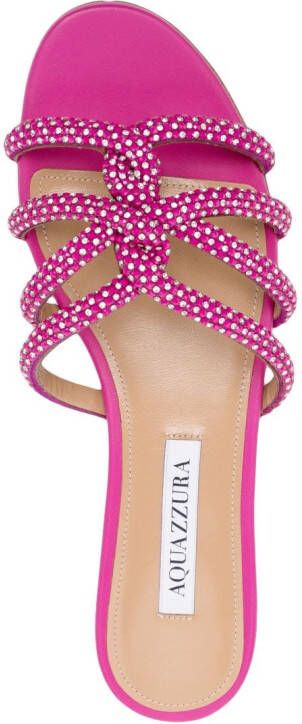 Aquazzura crystal-embellished flat sandals Pink