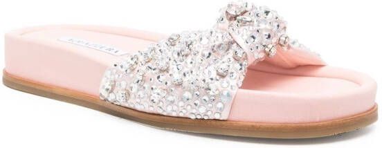 Aquazzura crystal-embellished knot sandals Pink
