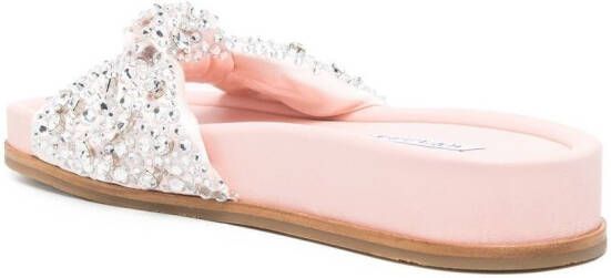 Aquazzura crystal-embellished knot sandals Pink