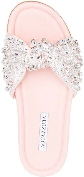 Aquazzura crystal-embellished knot sandals Pink