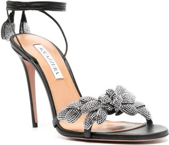 Aquazzura crystal-embellished open-toe sandals Black