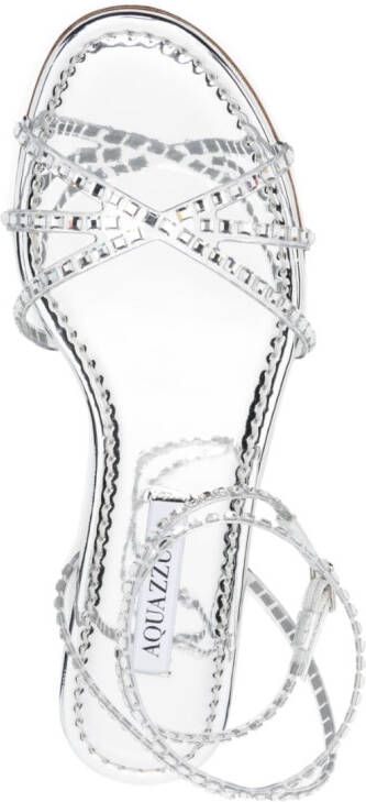 Aquazzura crystal-embellishment flat sandals Silver