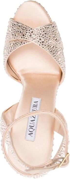 Aquazzura Divine 150mm crystal-embellished sandals Gold