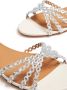 Aquazzura eyelet-detail leather slippers Silver - Thumbnail 2