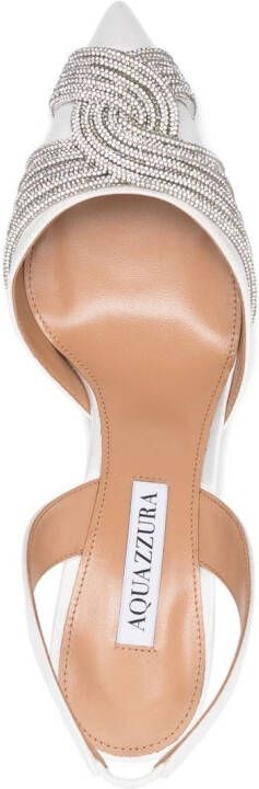 Aquazzura Gatsby 75mm slingback pumps White