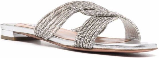 Aquazzura Gatsby flat sandals Silver