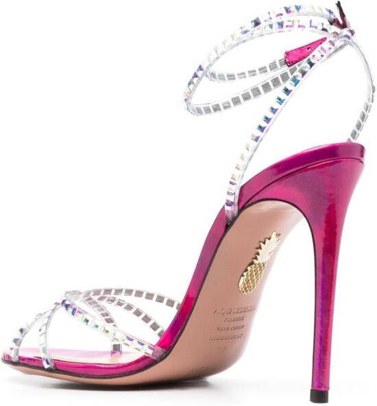 Aquazzura gem-embellished 110mm heeled sandals Pink