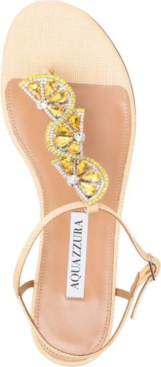 Aquazzura Gin Tonic crystal-embellished sandals Yellow