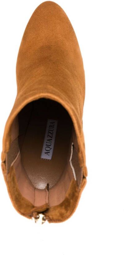 Aquazzura Joplin 105mm almond-toe boots Brown