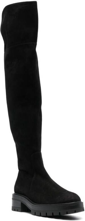 Aquazzura knee-high suede boots Black
