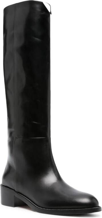 Aquazzura knee-length leather boots Black