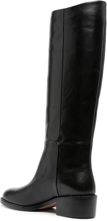 Aquazzura knee-length leather boots Black