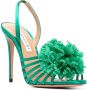 Aquazzura Love Carnation 105mm embellished satin sandals Green - Thumbnail 2