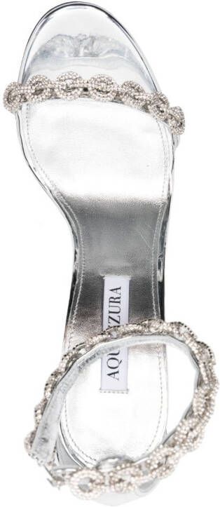 Aquazzura Love Link 105mm metallic sandals Silver