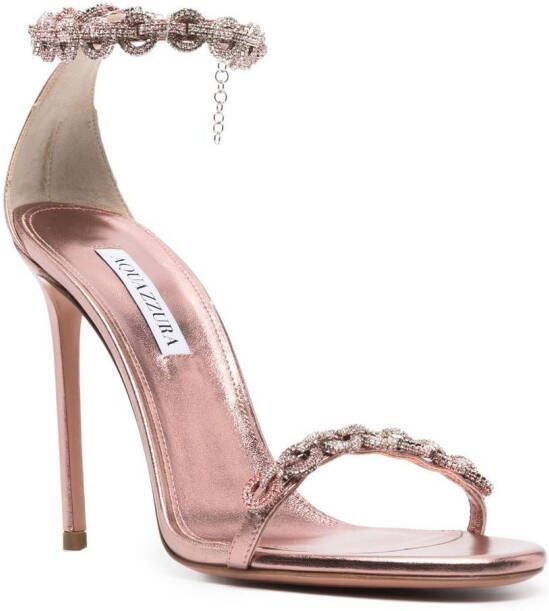Aquazzura Love Link 115mm crystal-embellished sandals Pink