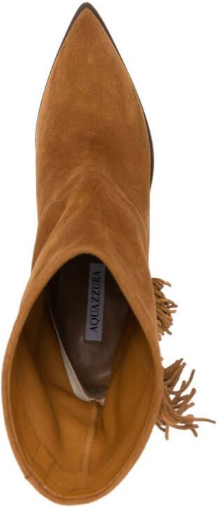 Aquazzura Marfa 70mm suede boots Brown