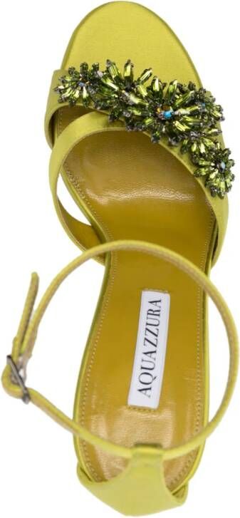 Aquazzura Margarita 110mm satin sandals Green