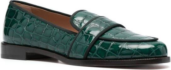 Aquazzura Martin croco-embossed detail loafers Green