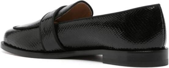 Aquazzura Martin snakeskin-effect loafers Black