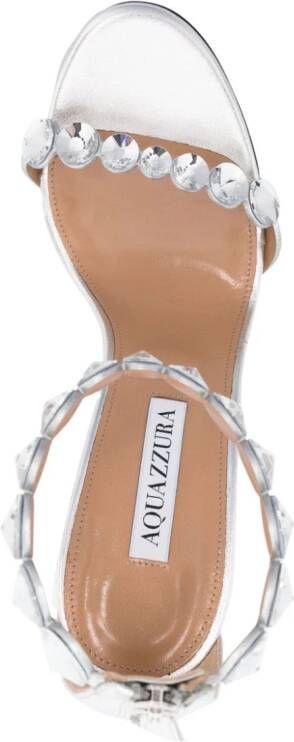 Aquazzura Maxi Tequila 105mm leather sandals Silver