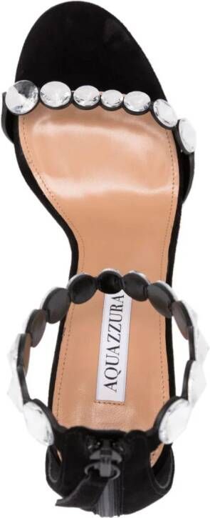 Aquazzura Maxi Tequila 110mm crystal-embellished sandals Black