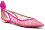 Aquazzura mesh-panelling suede ballerina shoes Pink - Thumbnail 2