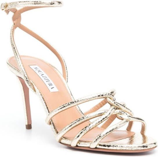 Aquazzura metallic 90mm heeled sandals Gold