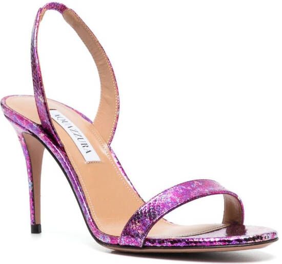 Aquazzura metallic-effect open-toe sandals Pink