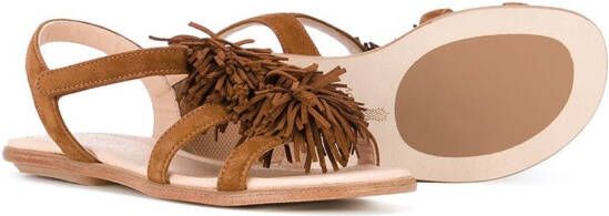 Aquazzura Mini fringe detail sandals Brown