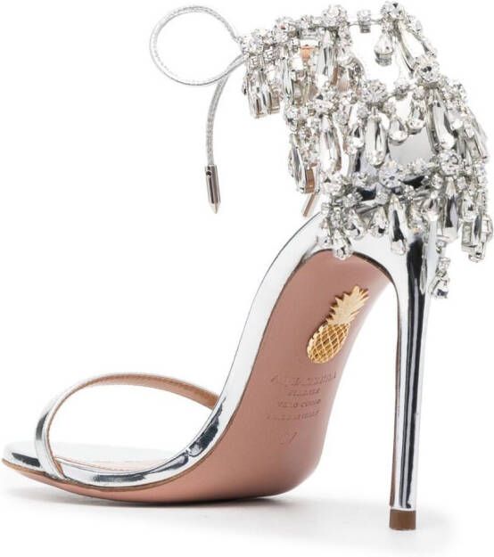 Aquazzura Moonwalk 105mm crystal-embellished sandals Silver