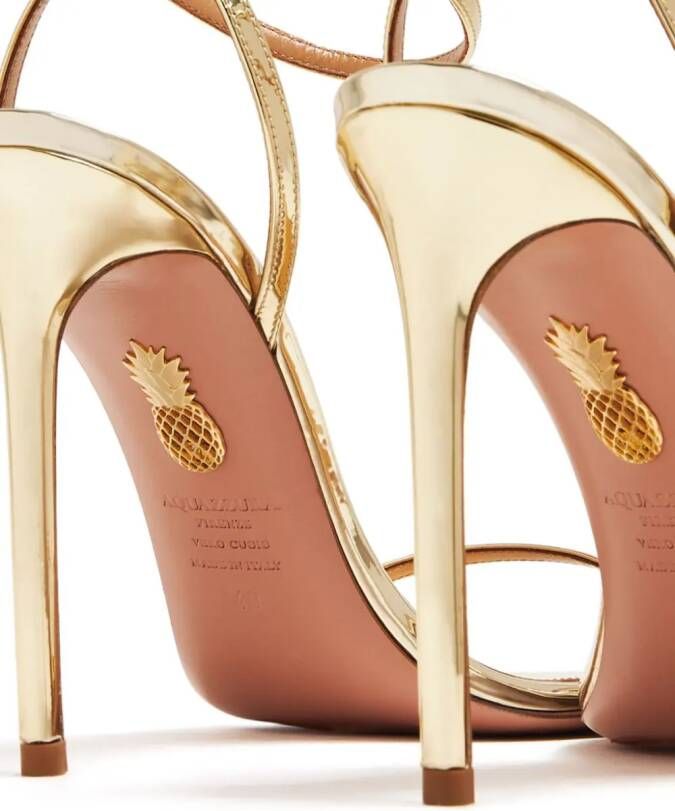 Aquazzura Olie 105mm metallic sandals Gold