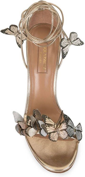 Aquazzura Papillon 105mm sandals Gold