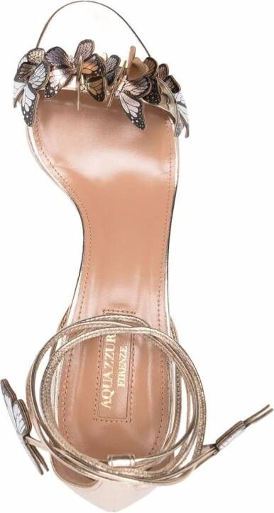 Aquazzura Papillon 50mm sandals Gold