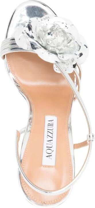 Aquazzura Paris Rose 105mm sandals Silver