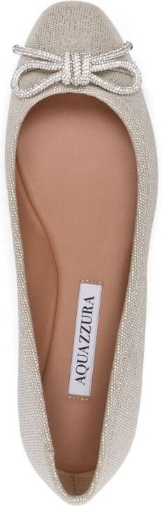 Aquazzura Parisina bow-detail ballerina shoes Grey