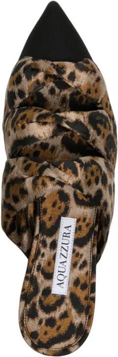 Aquazzura pointed-toe leopard-print mules Brown