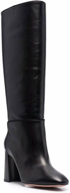 Aquazzura polished-finish round-toe boots Black