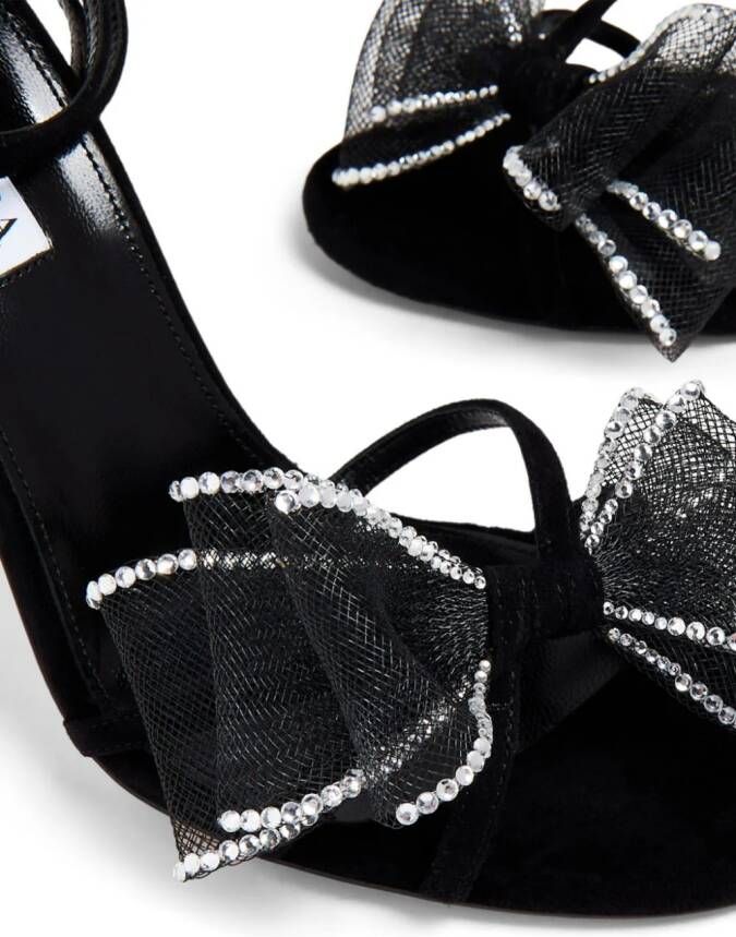 Aquazzura Reve 105mm bow-detail sandals Black