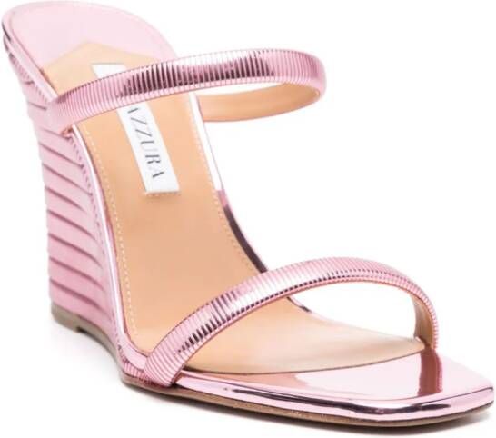 Aquazzura Riviera 105mm wedge sandals Pink