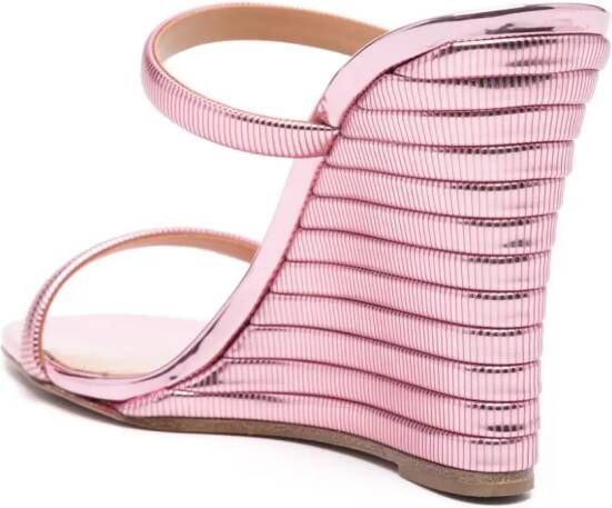 Aquazzura Riviera 105mm wedge sandals Pink