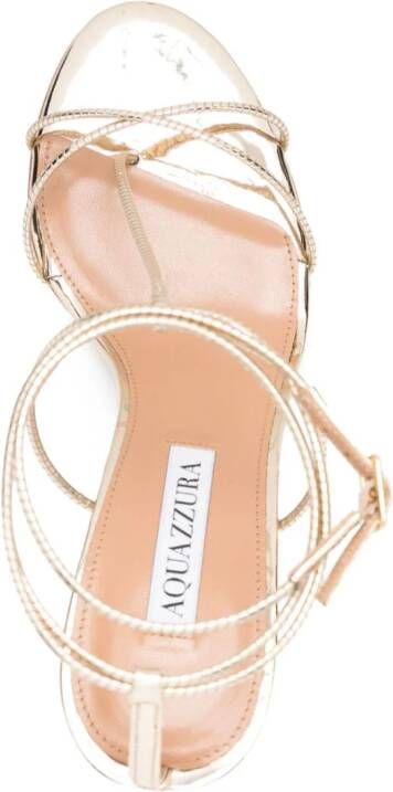 Aquazzura Romance 85mm leather sandals Metallic