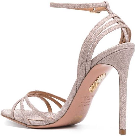 Aquazzura Ruia 105mm glitter sandals Pink