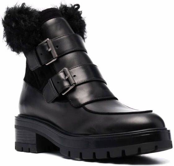 Aquazzura Ryan ankle buckle-strap boots Black